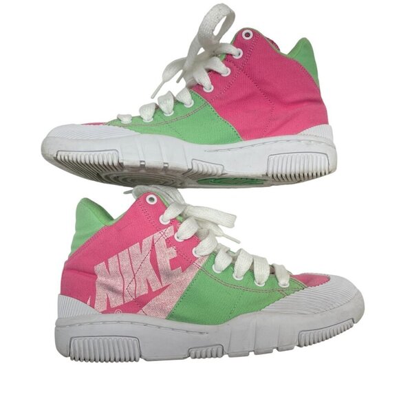 Nike Outbreak High Top Sneakers Pink & Green Retro Canvas Women's size 7.5 - Picture 2 of 10
